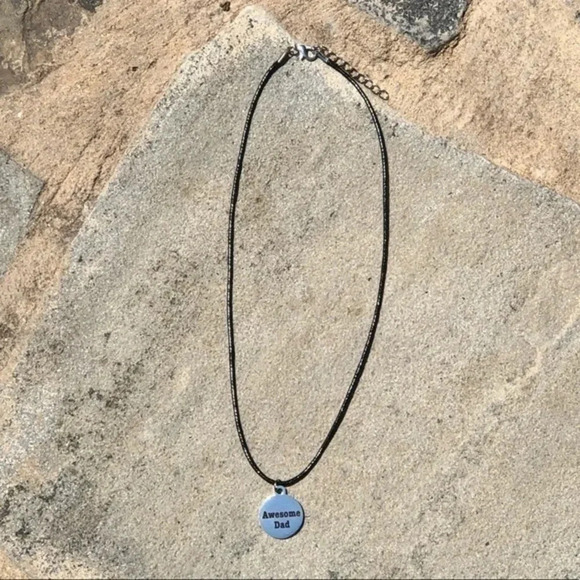 Awesome Dad High Polish Stainless Steel Necklace NWT - Picture 3 of 4